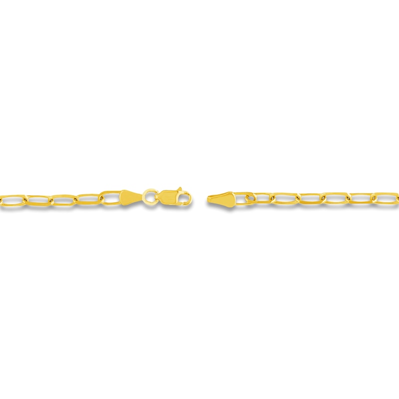 Solid Paperclip Chain Necklace 14K Yellow Gold 24" 4mm