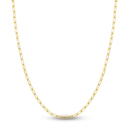 Solid Paperclip Chain Necklace 14K Yellow Gold 30&quot; 4mm