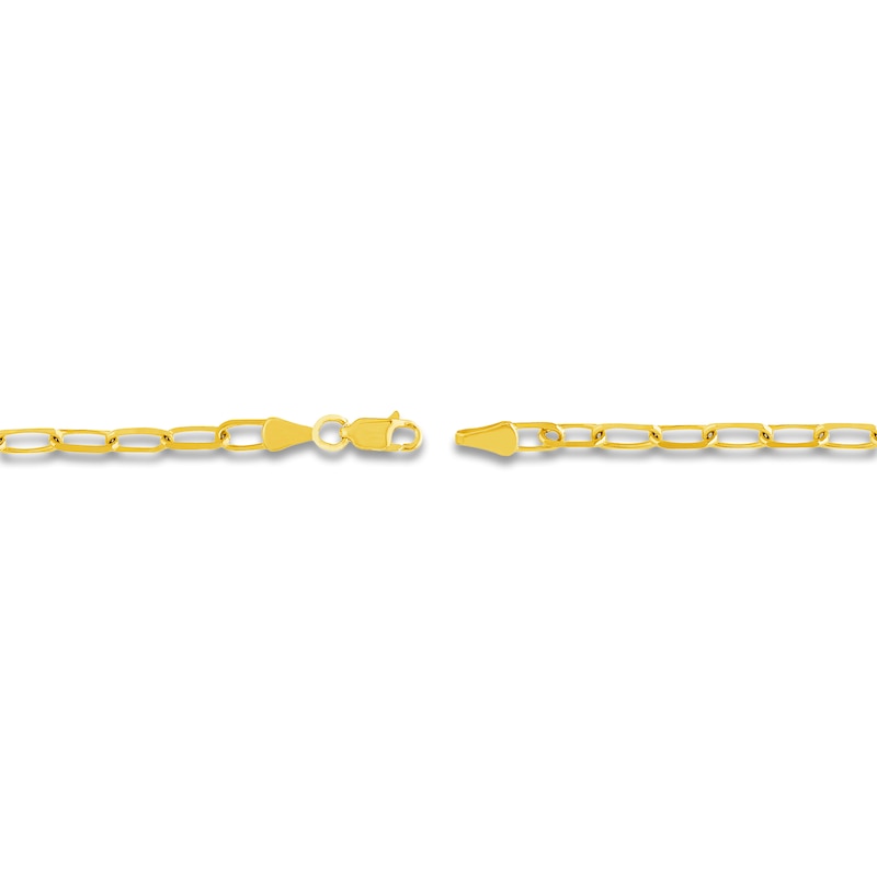 Solid Paperclip Chain Necklace 14K Yellow Gold 30" 4mm