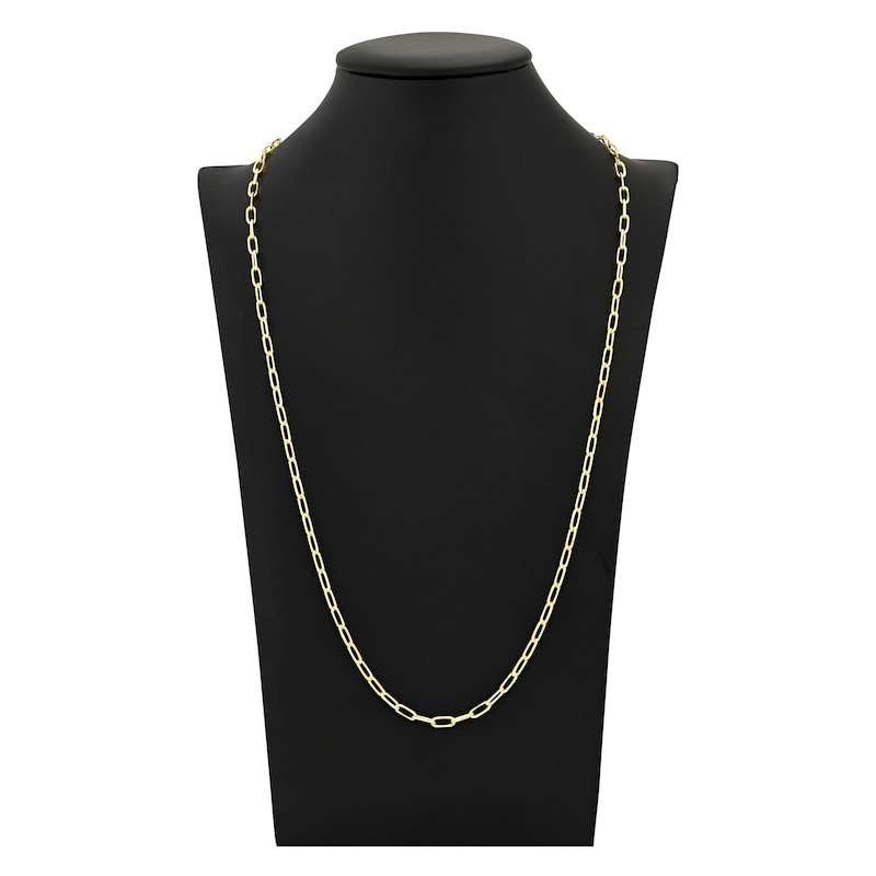 Solid Paperclip Chain Necklace 14K Yellow Gold 30" 4mm