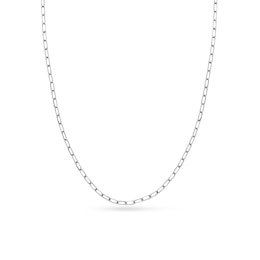 Solid Paperclip Chain Necklace 14K White Gold 16&quot; 3.1mm