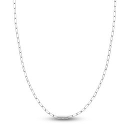 Solid Paperclip Chain Necklace 14K White Gold 18&quot; 3.1mm