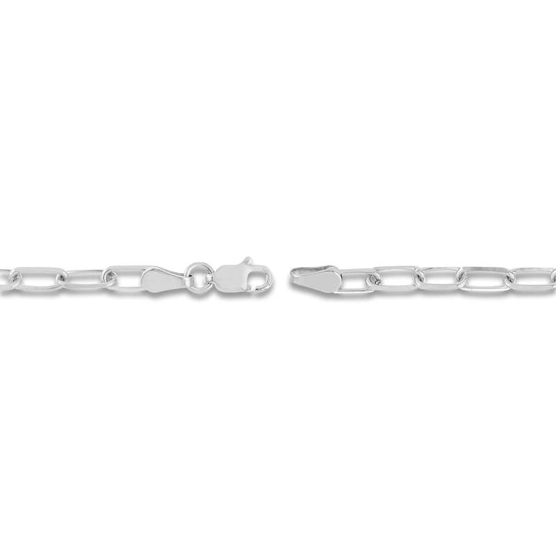 Solid Paperclip Chain Necklace 14K White Gold 18" 3.1mm