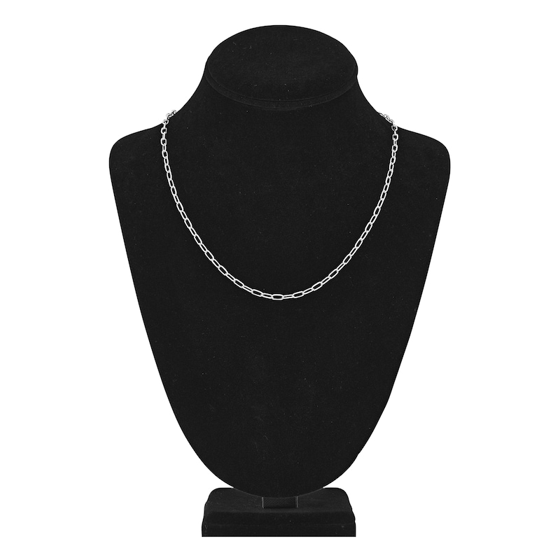 Solid Paperclip Chain Necklace 14K White Gold 20" 3.1mm