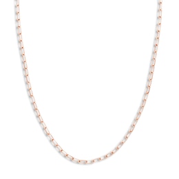 Solid Paperclip Chain Necklace 14K Rose Gold 20&quot; 3.1mm