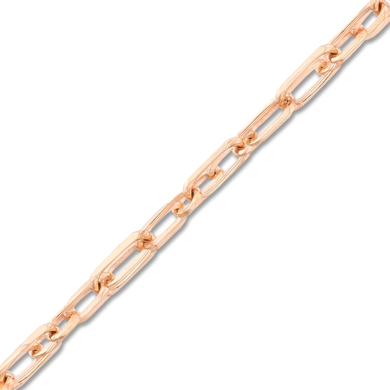 Solid Paperclip Chain Necklace 14K Rose Gold 20" 3.1mm