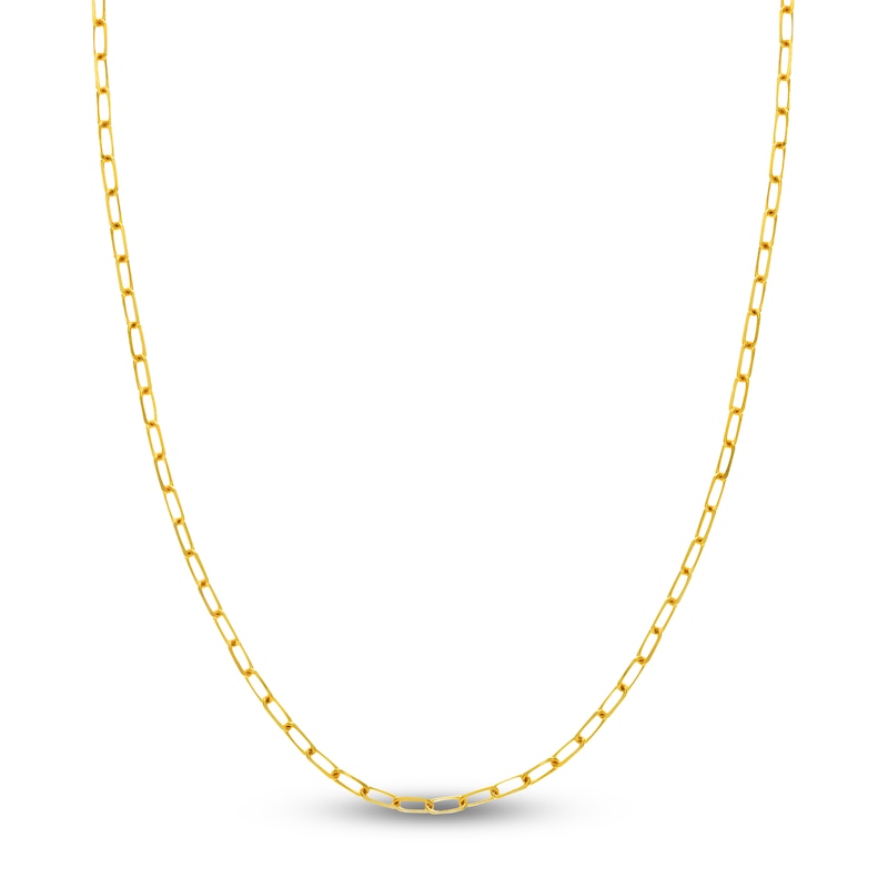 Solid Paperclip Chain Necklace 14K Yellow Gold 18" 3.1mm