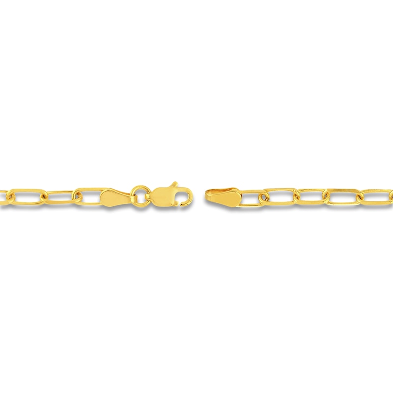 Solid Paperclip Chain Necklace 14K Yellow Gold 18" 3.1mm