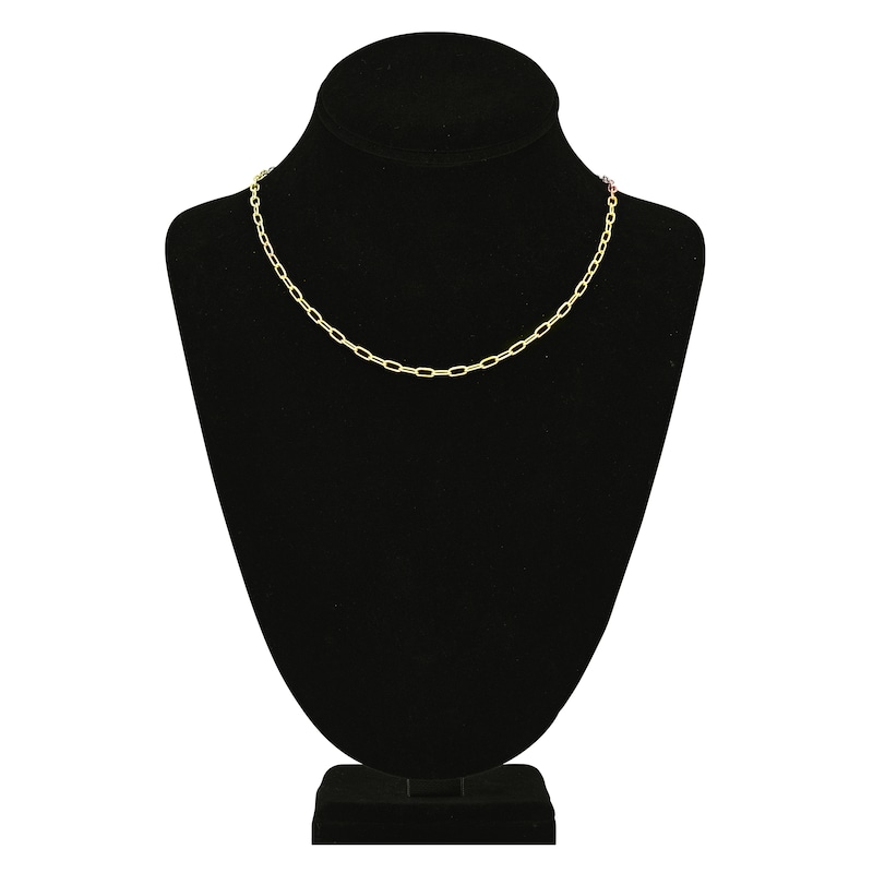 Solid Paperclip Chain Necklace 14K Yellow Gold 18" 3.1mm