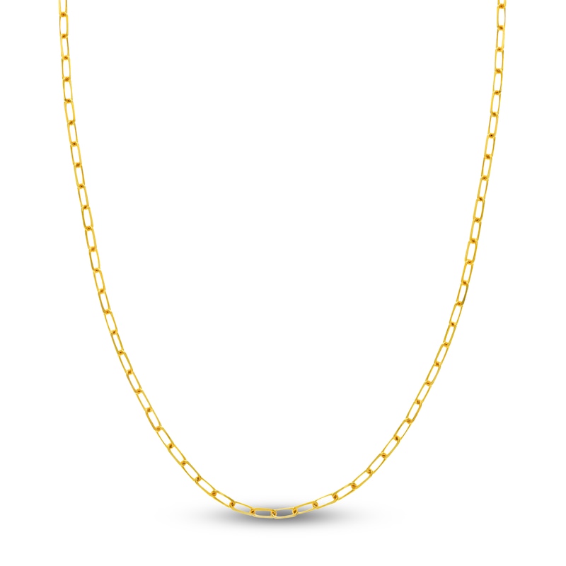 Solid Paperclip Chain Necklace 14K Yellow Gold 24" 3.1mm