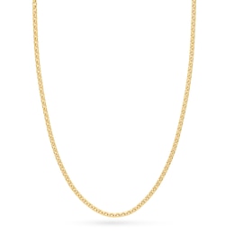 Men's Solid Round Box Chain Necklace 14K Yellow Gold 18&quot;