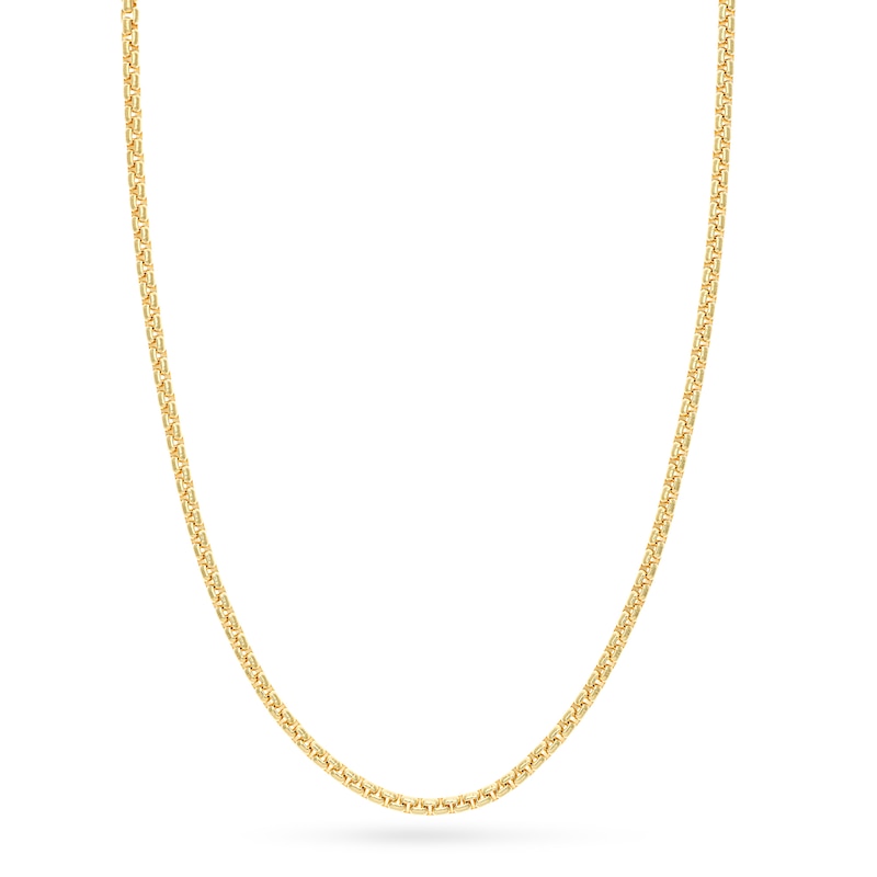 Solid Round Box Chain Necklace 14K Yellow Gold 22" 3.95mm