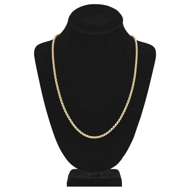 Main Image 2 of Solid Round Box Chain Necklace 14K Yellow Gold 24&quot; 3.95mm