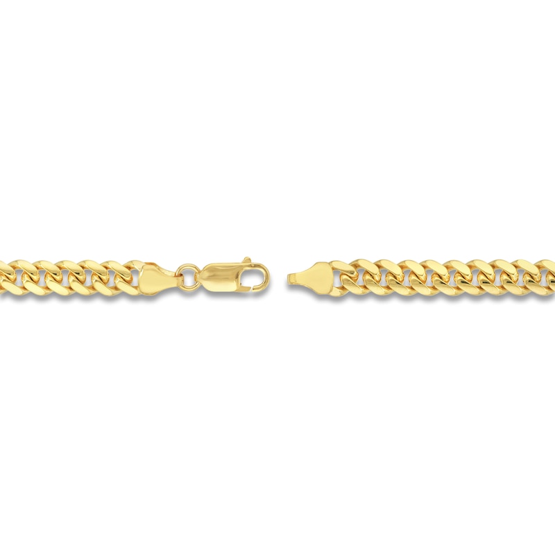 Solid Miami Curb Link Necklace 14K Yellow Gold 24" 6.45mm