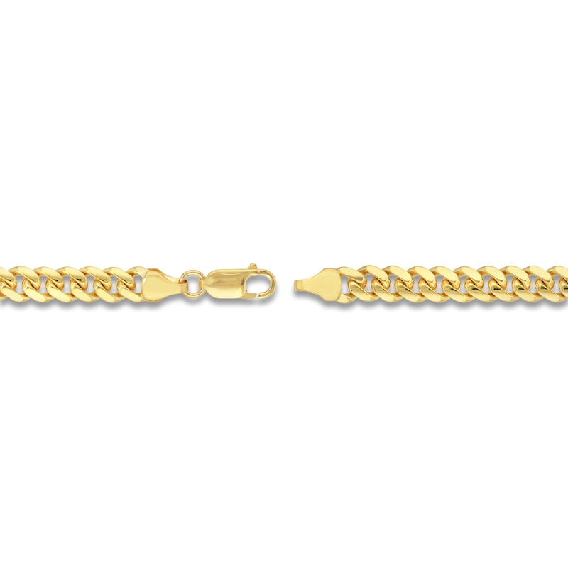 Main Image 3 of Solid Miami Curb Link Necklace 14K Yellow Gold 26&quot; 6.45mm