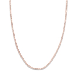 Solid Open Curb Necklace 14K Rose Gold 20&quot; 2.7mm