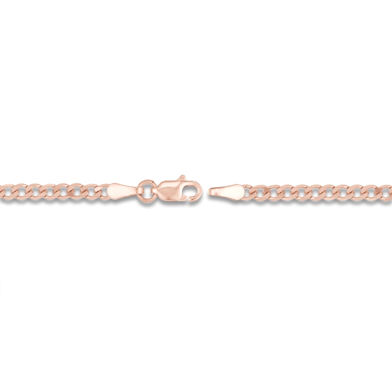 Main Image 3 of Solid Open Curb Necklace 14K Rose Gold 20&quot; 2.7mm