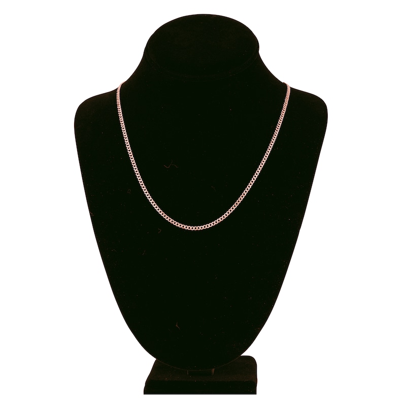 Main Image 4 of Solid Open Curb Necklace 14K Rose Gold 20&quot; 2.7mm