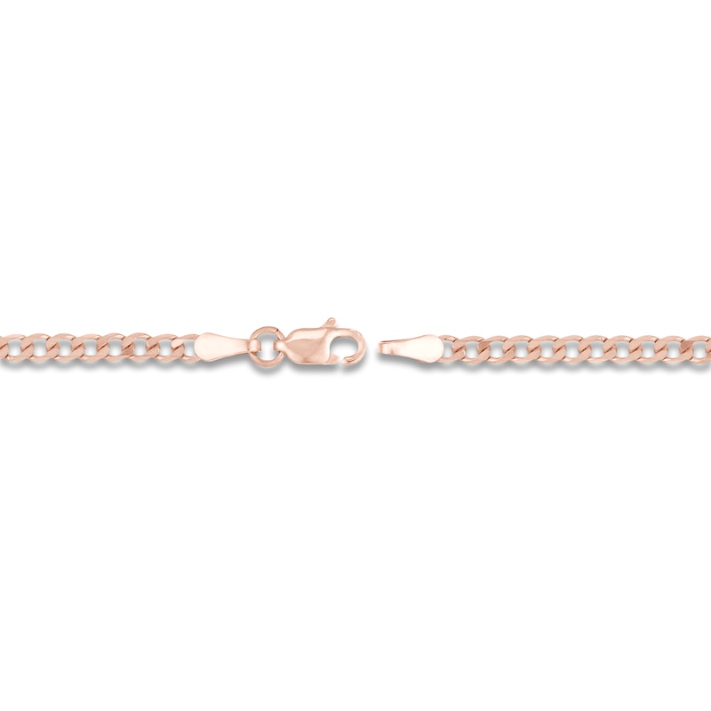 Main Image 3 of Solid Open Curb Necklace 14K Rose Gold 24&quot; 2.7mm