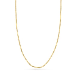 Men's Solid Open Curb Necklace 14K Yellow Gold 16&quot; 2.7mm