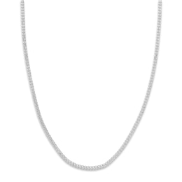 Solid Open Curb Necklace 14K White Gold 24&quot; 2.7mm