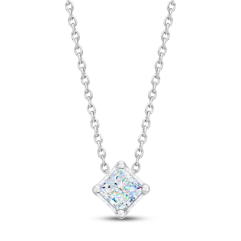 THE LEO First Light Diamond Solitaire Necklace 1/4 ct tw Princess 14K White Gold 19"  (I1/I)
