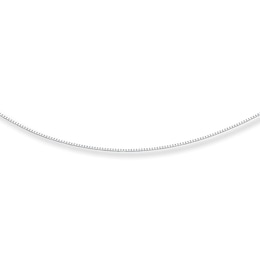 Solid Box Chain 14K White Gold 18&quot; Length 0.8mm