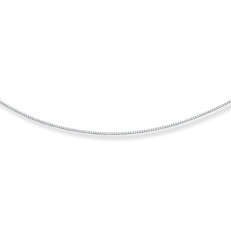 Main Image 1 of Solid Box Chain 14K White Gold 18&quot; Length 0.8mm