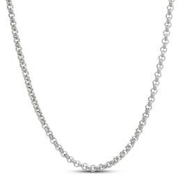 Solid Rolo Chain Necklace Ion-Plated Stainless Steel 30&quot; 3mm