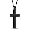 Thumbnail Image 2 of Cross Necklace Carbon Fiber Stainless Steel 24&quot;