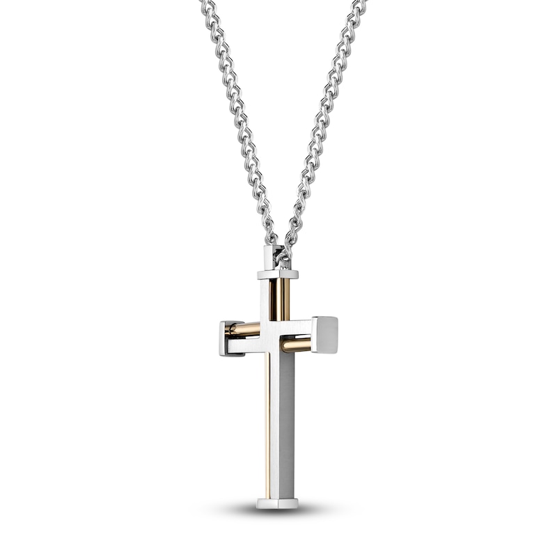 Main Image 2 of Cross Necklace Stainless Steel 24&quot;