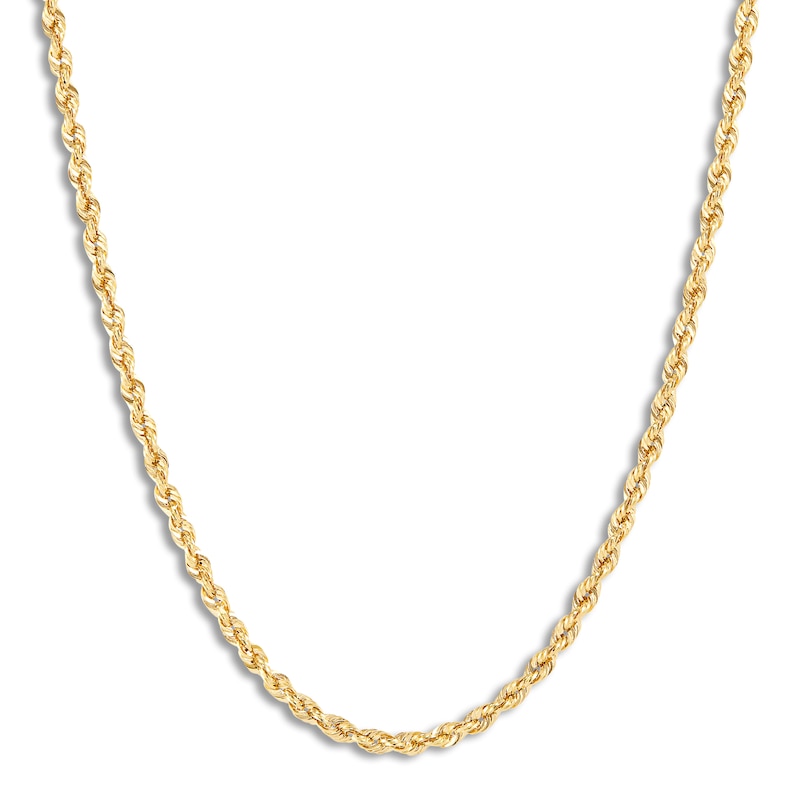 Hollow Rope Necklace 14K Yellow Gold 24 Length 3mm | Jared