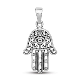 Antique Hamsa Charm Sterling Silver