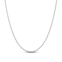 Solid Beaded Chain Necklace Sterling Silver 18&quot; 3.0mm