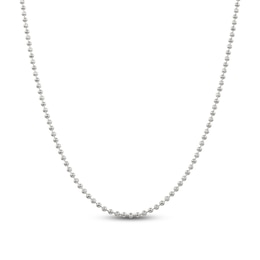 Solid Beaded Chain Necklace Sterling Silver 20&quot; 3.0mm