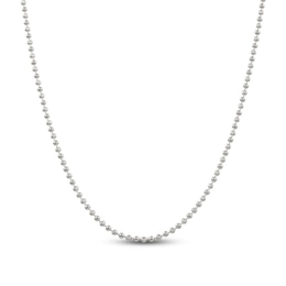 Solid Beaded Chain Necklace Sterling Silver 24&quot; 3.0mm