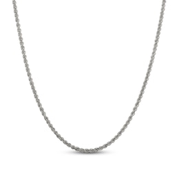 Solid Rope Chain Necklace Sterling Silver 16&quot; 2.5mm