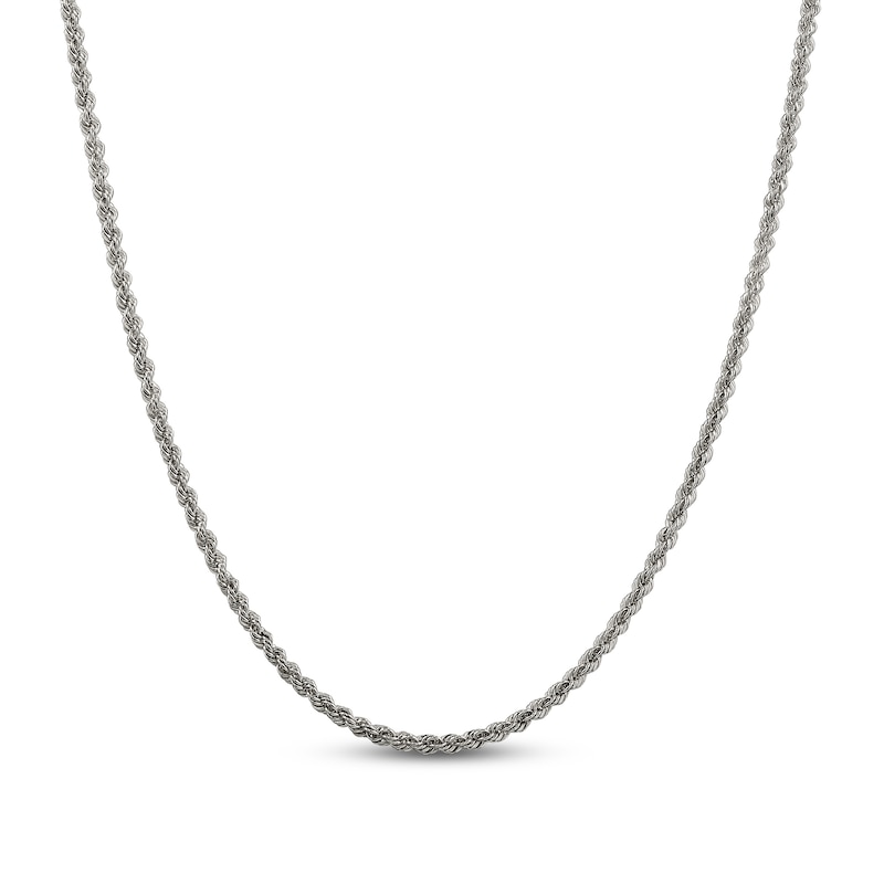 Solid Rope Chain Necklace Sterling Silver 16