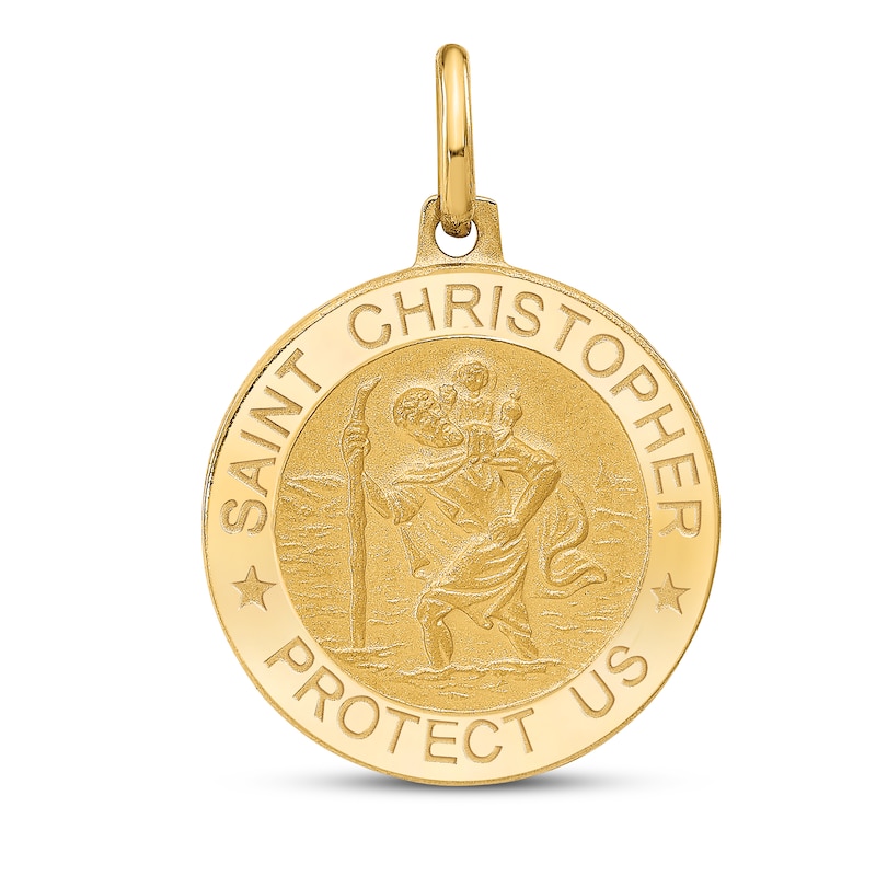 Main Image 1 of Polished St. Christopher Charm 14K Yellow Gold