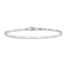 Solid Figaro Chain Bracelet Sterling Silver 7&quot; 2.85mm