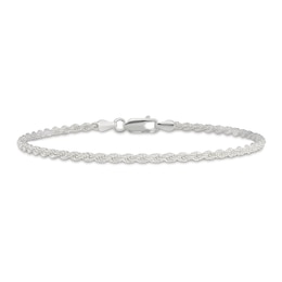 Solid Figaro Chain Bracelet Sterling Silver 7&quot; 2.5mm