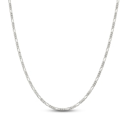 Solid Figaro Chain Necklace Sterling Silver 20&quot; 2.85mm