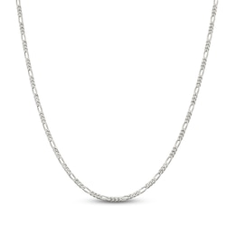 Solid Figaro Chain Necklace Sterling Silver 22" 2.85mm