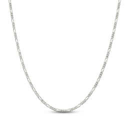 Solid Figaro Chain Necklace Sterling Silver 28&quot; 2.85mm