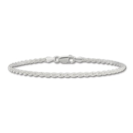 Solid Rope Chain Bracelet Sterling Silver 8&quot; 2.5mm