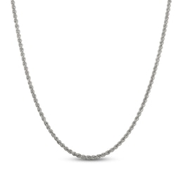 Solid Rope Chain Necklace Sterling Silver 24&quot; 2.5mm