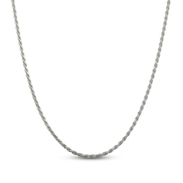 Solid Rope Chain Necklace Sterling Silver 16&quot; 2.25mm