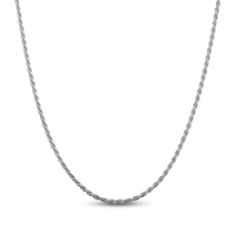 Solid Rope Chain Necklace Sterling Silver 24&quot; 2.25mm