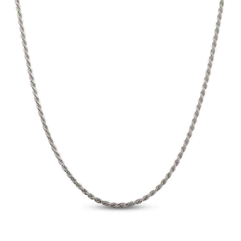 Solid Rope Chain Necklace Sterling Silver 24" 2.25mm