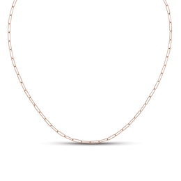 Hollow Polished Paperclip Link Necklace 14K Rose Gold 2.6mm 18&quot;